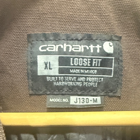 Carhartt Men’s Quilted Lined Hooded Jacket XL, Brown, Loose Fit, Workwear Coat - Picture 7 of 9